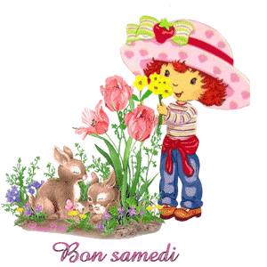 Gif animé Bon samedi fille lapin
